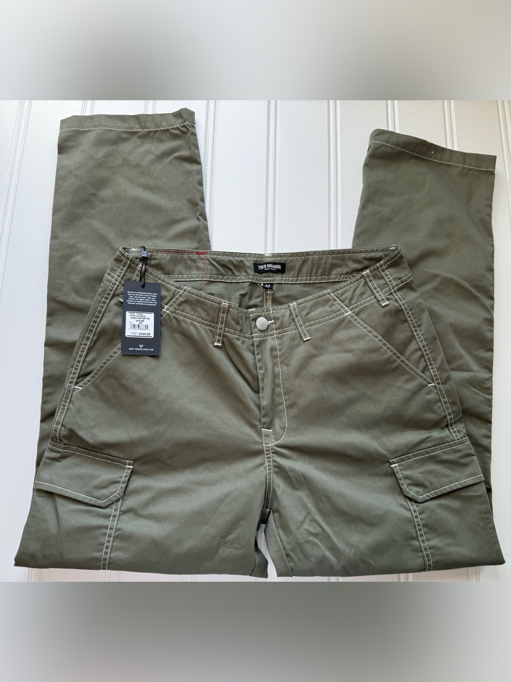 True Religion Men's 34 Horseshoe Outline Cargo Pant Streetwear NEW 3177